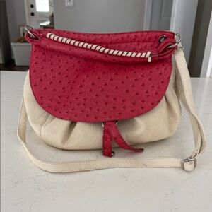 Pink and Cream Women's Bag